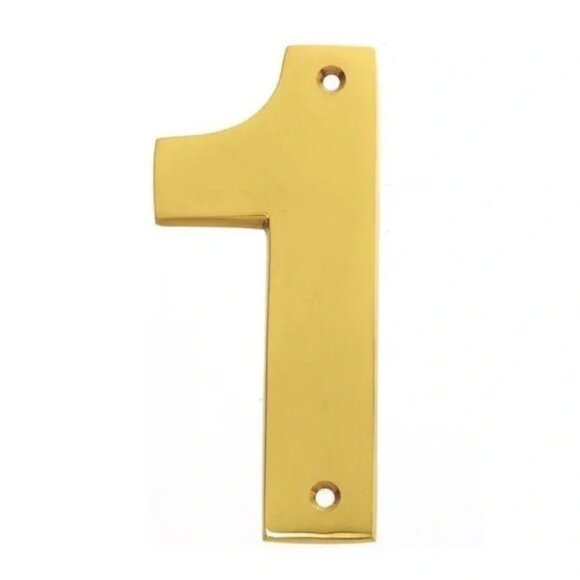 Williams Sonoma Solid Brass House Address Number, #1 - Picture 1 of 6